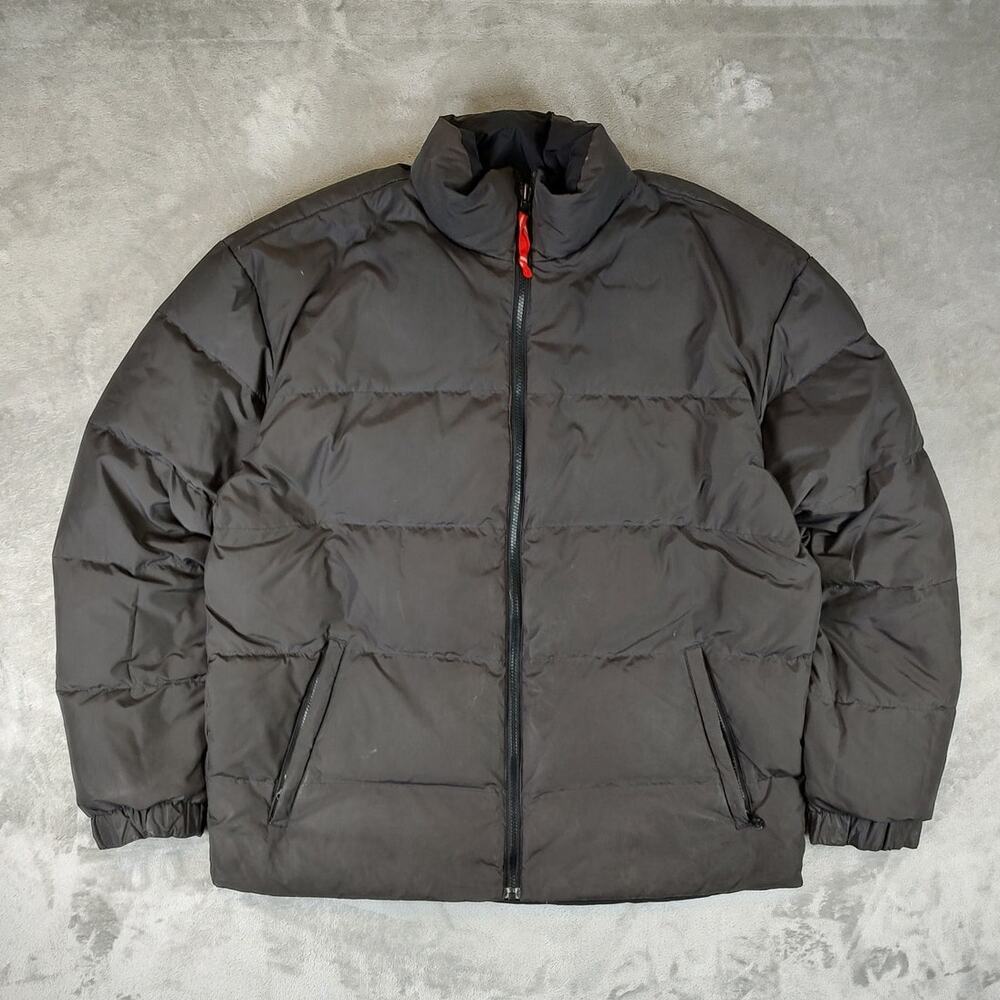 Vintage 2005 Old Navy Reversible Goose Down Puffer Jacket Black Gray Men's XL